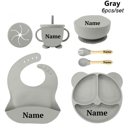 Kidsklever™ Personalized Silicone Feeding Set