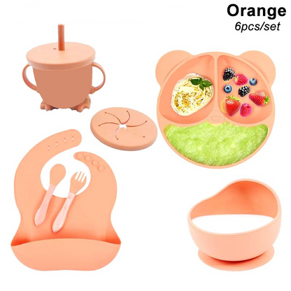 Kidsklever™ Personalized Silicone Feeding Set