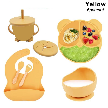 Kidsklever™ Personalized Silicone Feeding Set