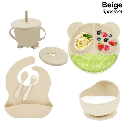 Kidsklever™ Personalized Silicone Feeding Set