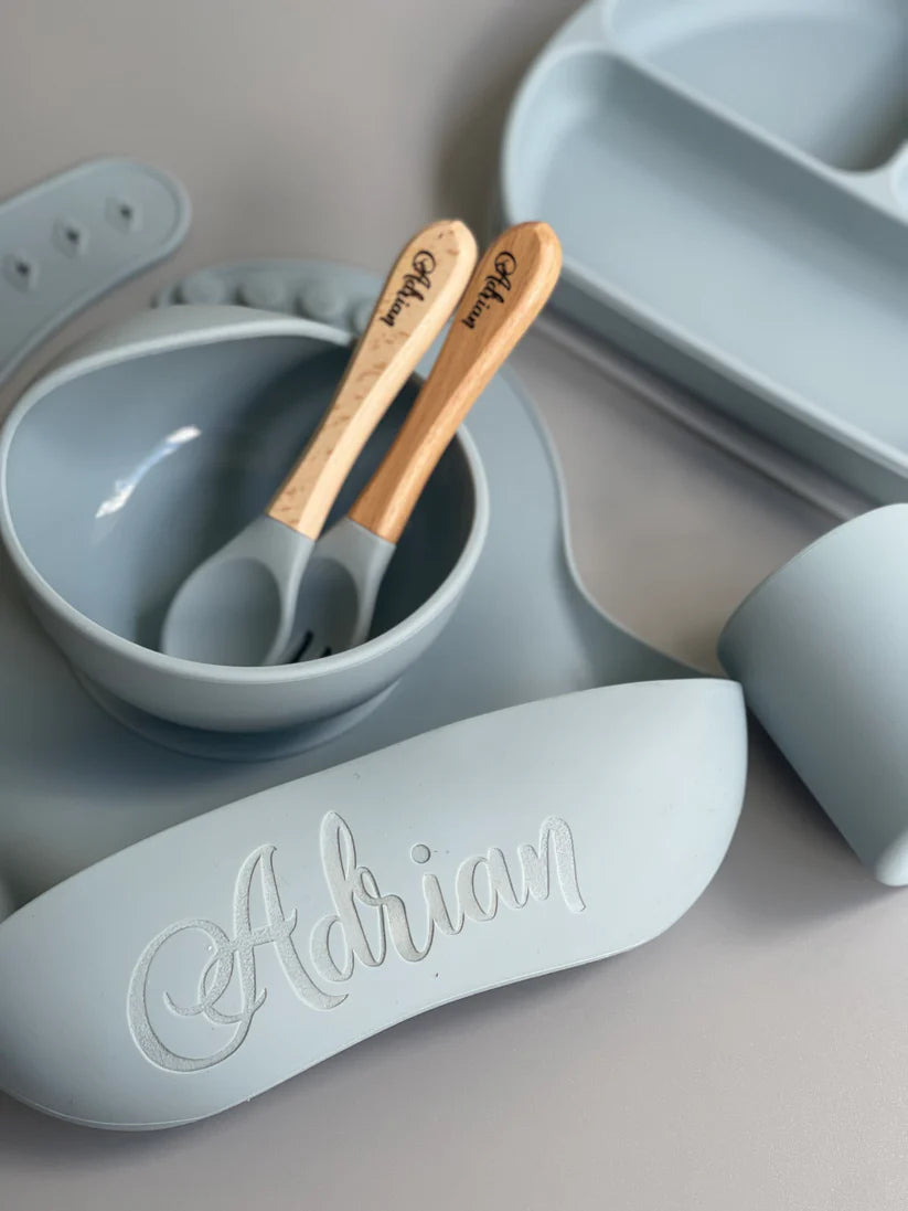 Kidsklever™ Personalized Silicone Feeding Set